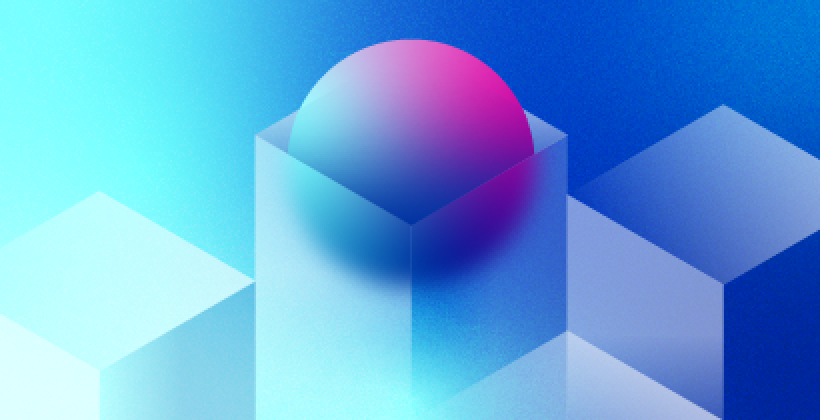 abstract image of ball in a cube